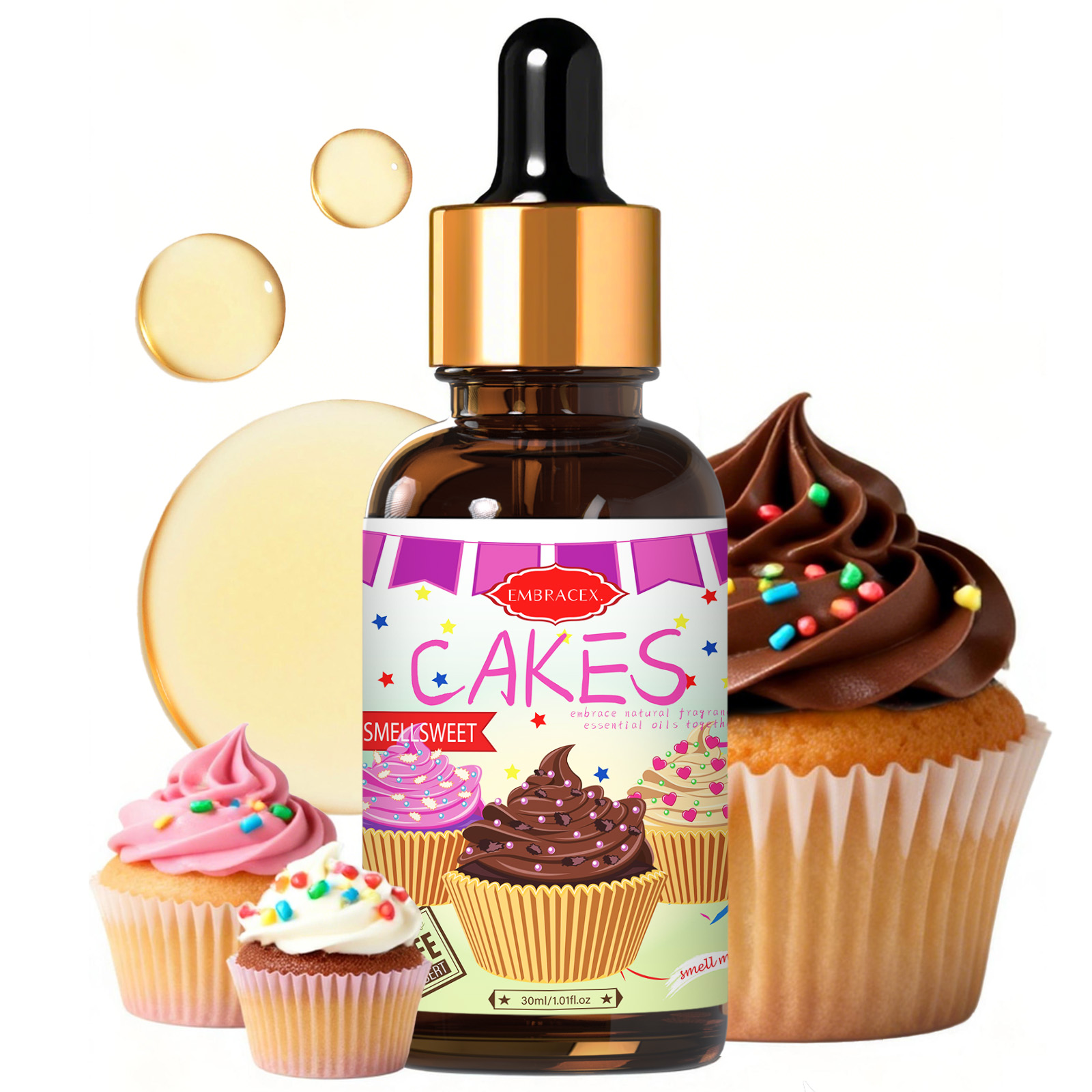 Candle Supplies Fragrance Oil - 30ml Cakes Geurolie Auto-accessoires, Voor Diffusers,