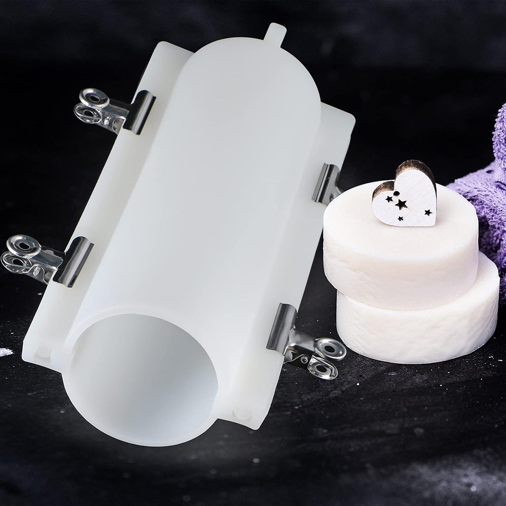 Candle Supplies Store - Grote cilindrische zeepvorm met clips, 1000ml