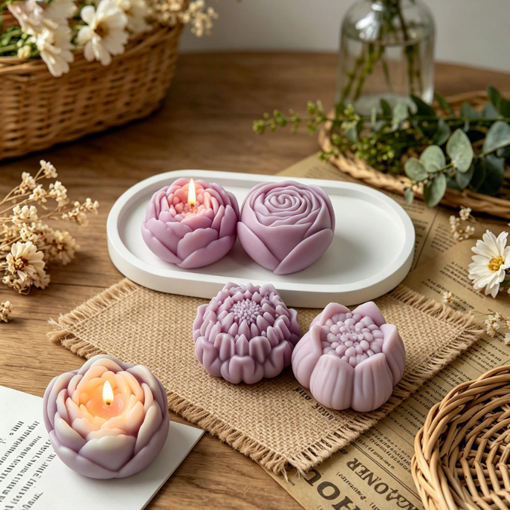3D Bloem Siliconen Mal Pioenro - Candle Supplies Store recensie en prijs